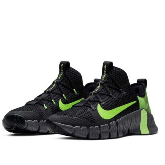 NIKE FREE METCON 3 RW BLACK/ELECTRIC GREEN-DARK GREY, WOMENS SIZE 8 - Picture 3 of 7